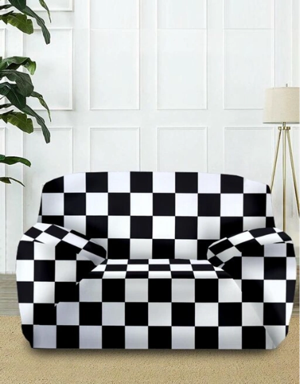 High density stretch fabric with elastic corners provides a perfect wrinkle free fitting as the Singlecover - Black & White, Polyster, Multipack 1, Single Seater